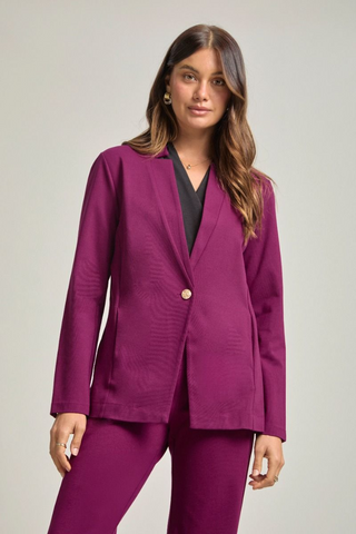 Forever Chic Blazer - Merlot - FINAL SALE