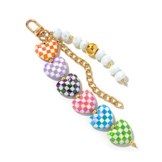 Checkered Heart Bag Charm  - PREORDER