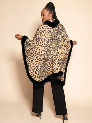 NEW YORKER RUANA - BLACK CHEETAH PREORDER