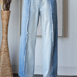 Frayed Trim High Waist Vintage Denim Jeans PREORDER