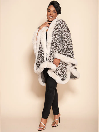 NEW YORKER RUANA - SNOW LEOPARD PREORDER