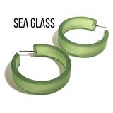 Portland Frosted Lucite Hoop Earrings