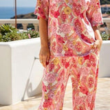 Ocean Tide Top And Pants Set - Blush Pink