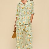 Fruit Tile Print Ocean Tide Top And Pants Set - FINAL SALE