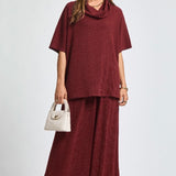 Dear Scarlett Villa Top And Pants Set - Wine - LAST ONES FINAL SALE