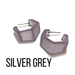 Hexagon Geo Frosted Hoop Earrings  - PREORDER