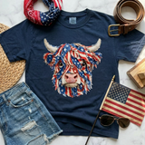 Star-Spangled Steer Tee (FAUX PATCHWORK)