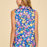 Meadow Blooms Sleeveless Top - Royal Multi PREORDER