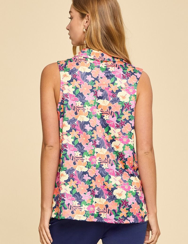 Meadow Blooms Sleeveless Top - Navy Multi PREORDER