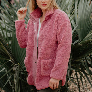 Mauve Oversized SHERPA Jacket  - PREORDER