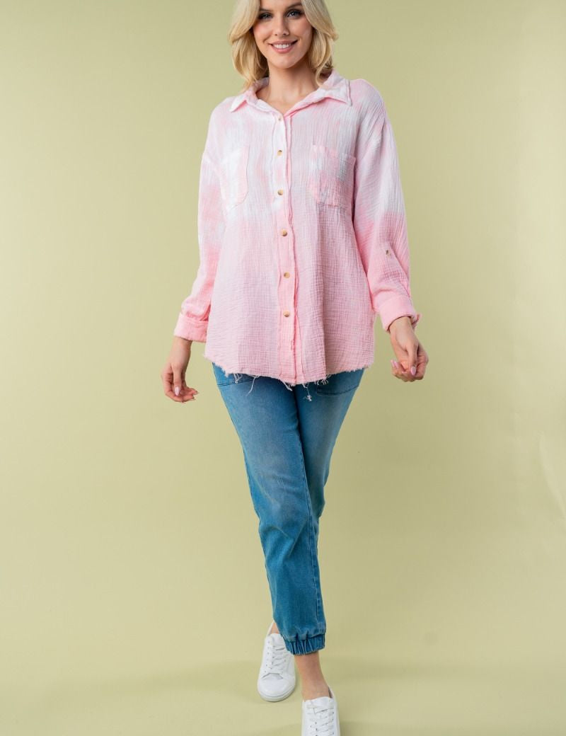 White Birch Dip Dye Shacket - 2 colors - LAST ONES FINAL SALE