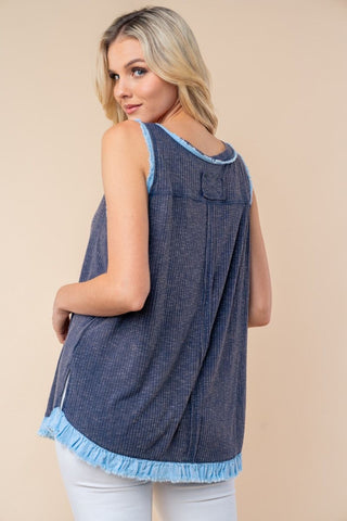 White Birch Tank Top w/ Ruffle Hem - FINAL SALE