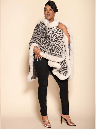 NEW YORKER RUANA - SNOW LEOPARD PREORDER