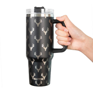 Deer All Over Black Tumbler for Men  - PREORDER