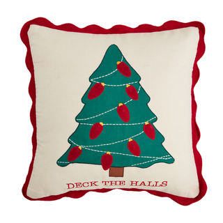 Tree Light Up Christmas Pillow by Mudpie