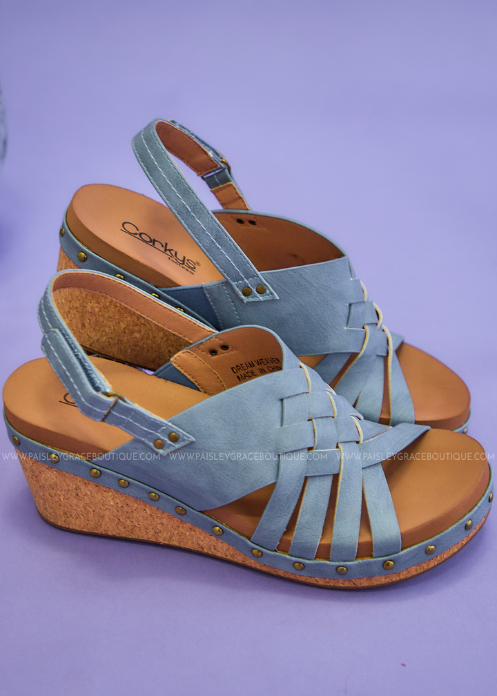 Dream Weaver Sandals by Corkys - Light Blue