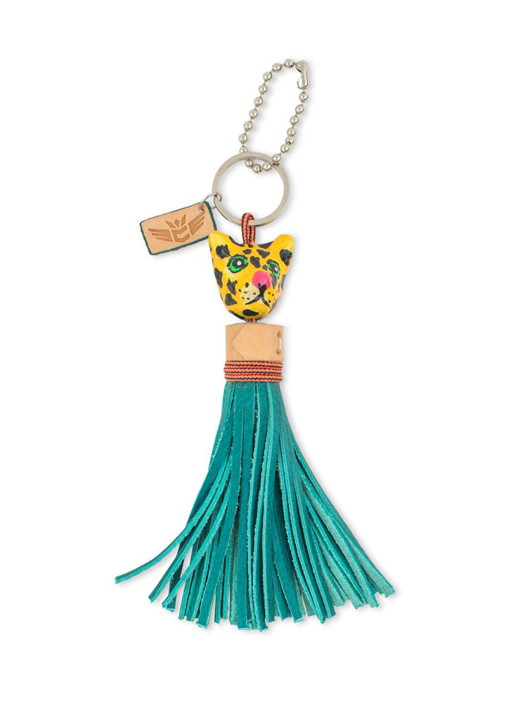 Charm, Tiger with Turquoise Tassel by Consuela
