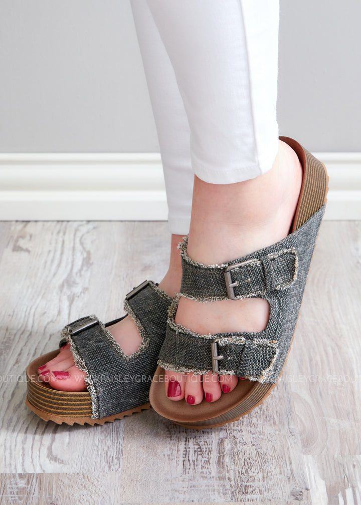 Robyn Sandal by Very G - CHARCOAL  - FINAL SALE