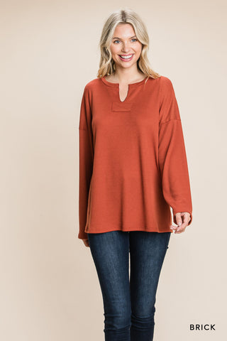 Fall Highlight Waffle Knit Top - LAST ONE FINAL SALE