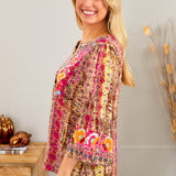 Bold Themes Embroidered Top - LAST ONES FINAL SALE