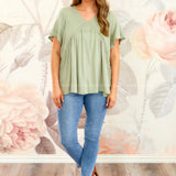 Kenna Top - Sage - LAST ONES FINAL SALE