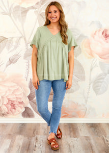 Kenna Top - Sage  - FINAL SALE CLEARANCE