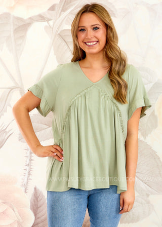 Kenna Top - Sage  - FINAL SALE