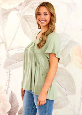 Kenna Top - Sage  - FINAL SALE