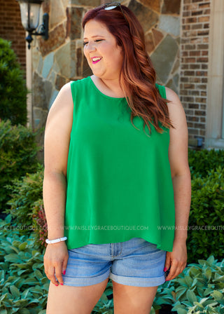 Drift Away Top - Green  - FINAL SALE