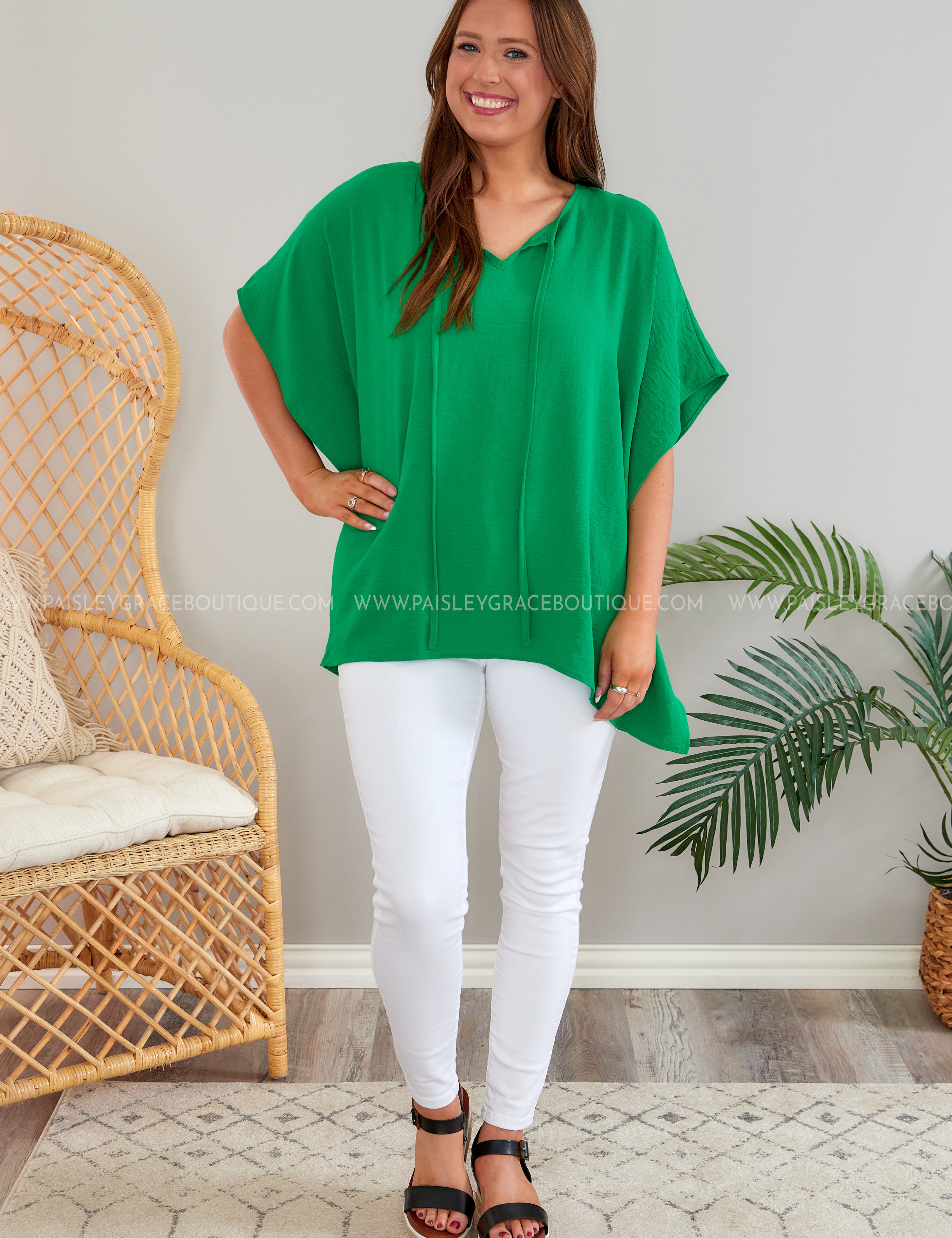 Where You Need to Be Top - Green - LAST ONES FINAL SALE