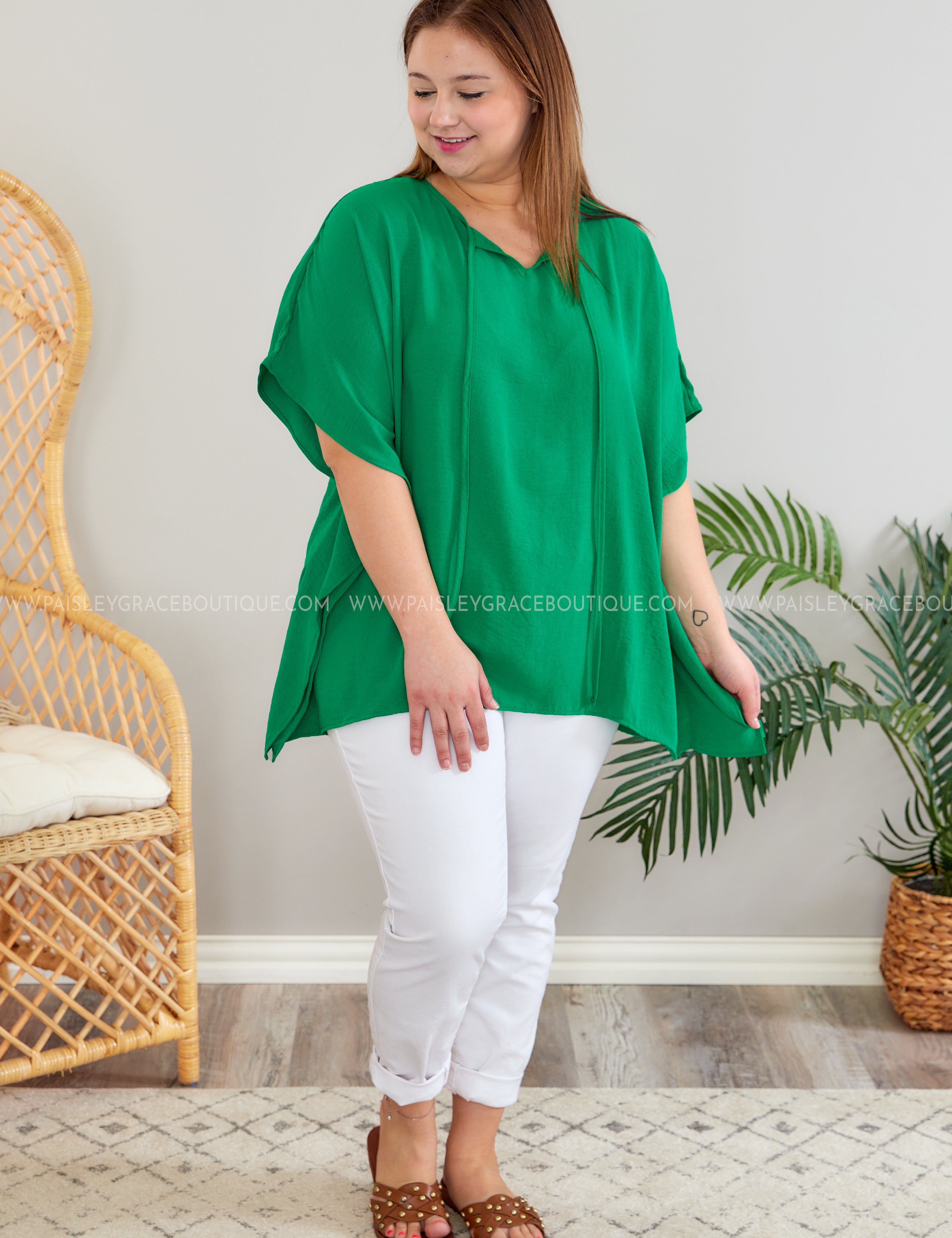 Where You Need to Be Top - Green - LAST ONES FINAL SALE