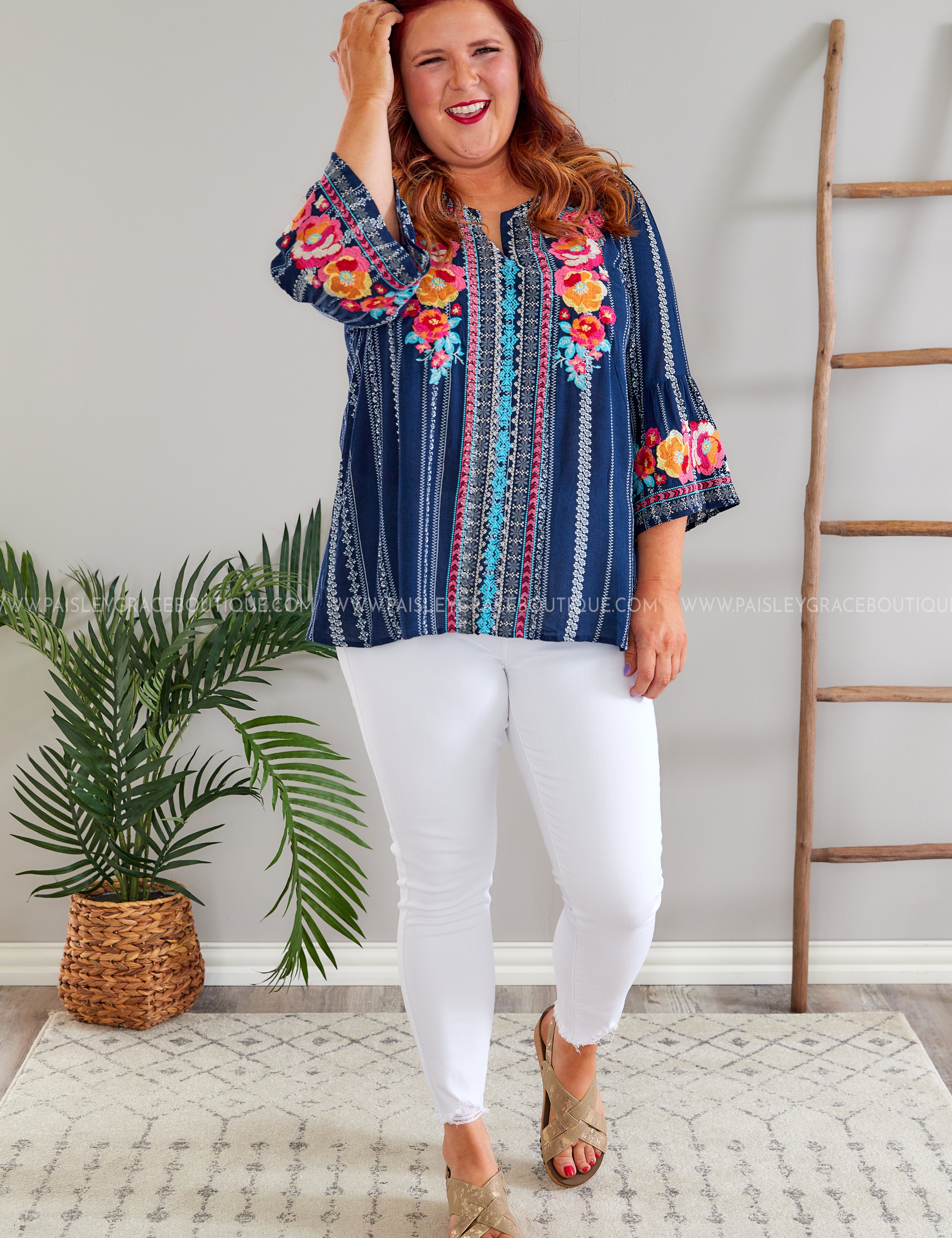 Best Moves Embroidered Top - LAST ONES FINAL SALE