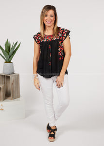 Once & Flor-All Embroidered Top  - FINAL SALE