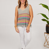 Lined Up Tank* LAST ONES FINAL SALE *