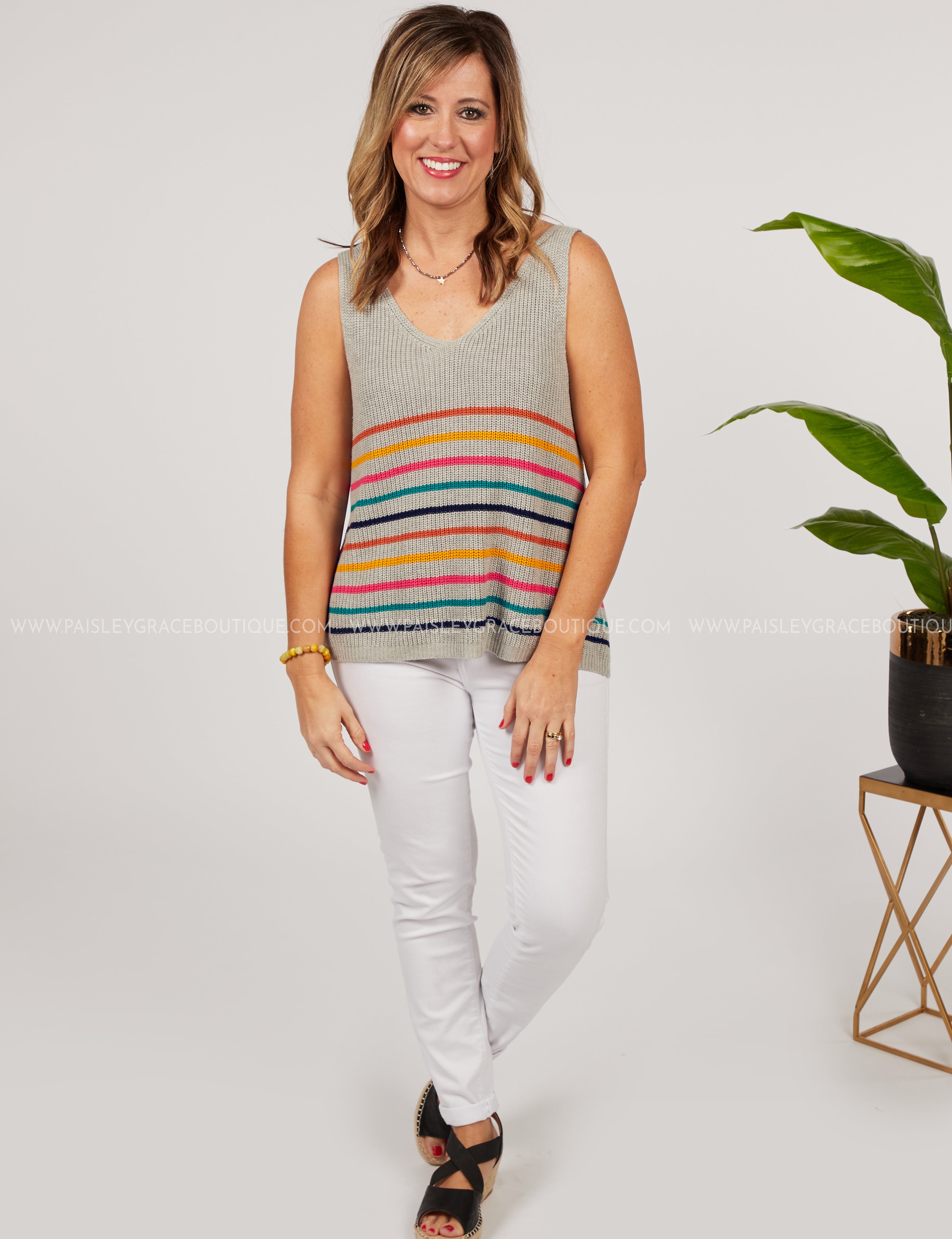 Lined Up Tank* LAST ONES FINAL SALE *