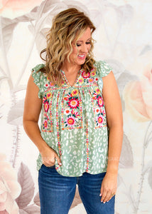 Sage You Love Me Embroidered Top - FINAL SALE CLEARANCE