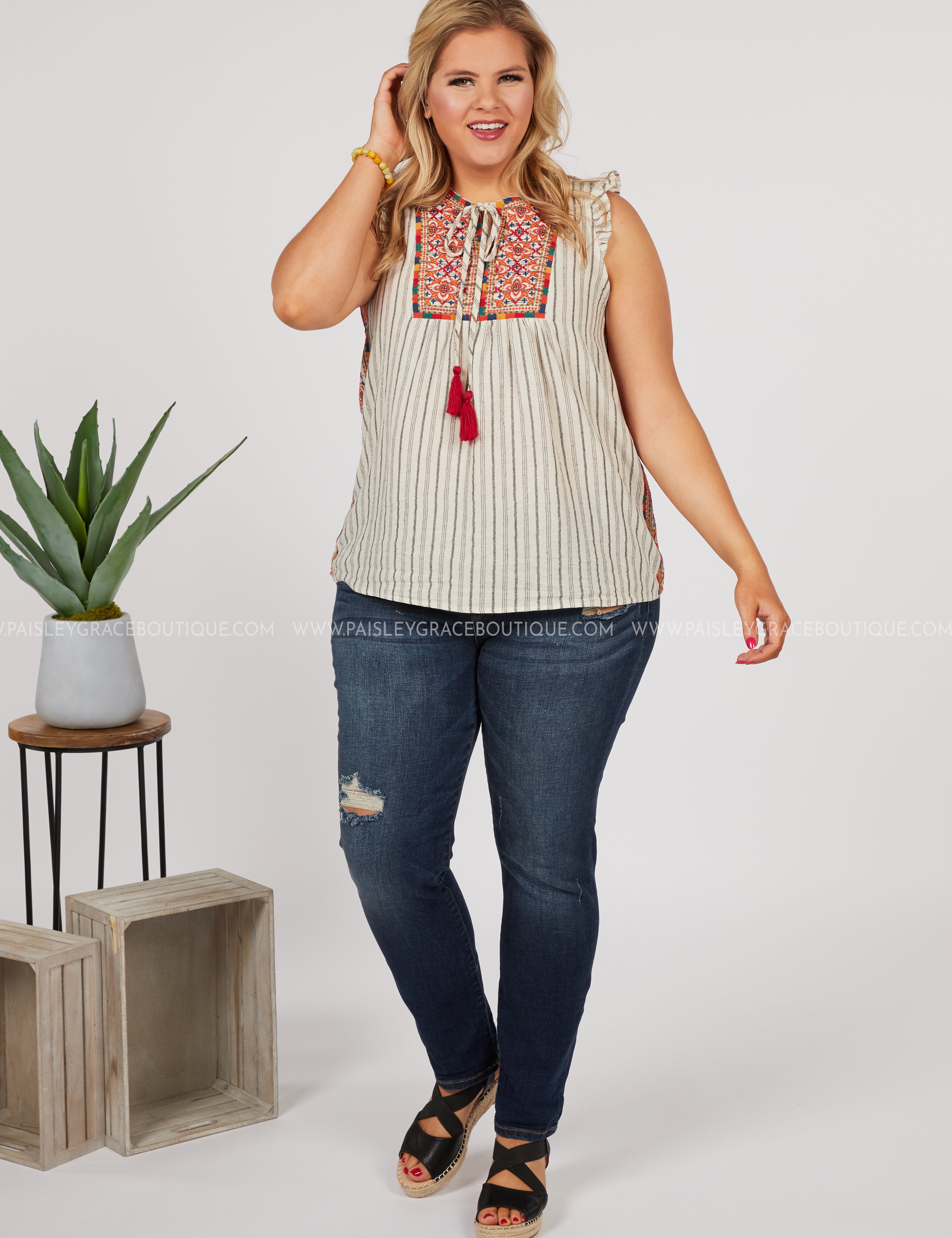 Hello Morocco Embroidered Top - LAST ONES FINAL SALE