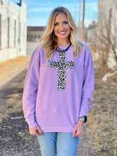 Load image into Gallery viewer, Leopard Cross Corded Long Sleeve Top - FINAL SALE
