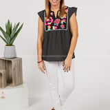 Resilient Rose Embroidered Top - LAST ONES FINAL SALE