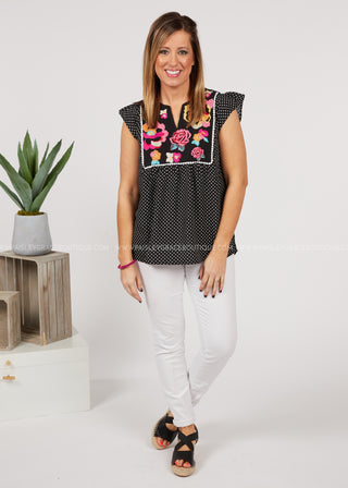 Resilient Rose Embroidered Top - FINAL SALE