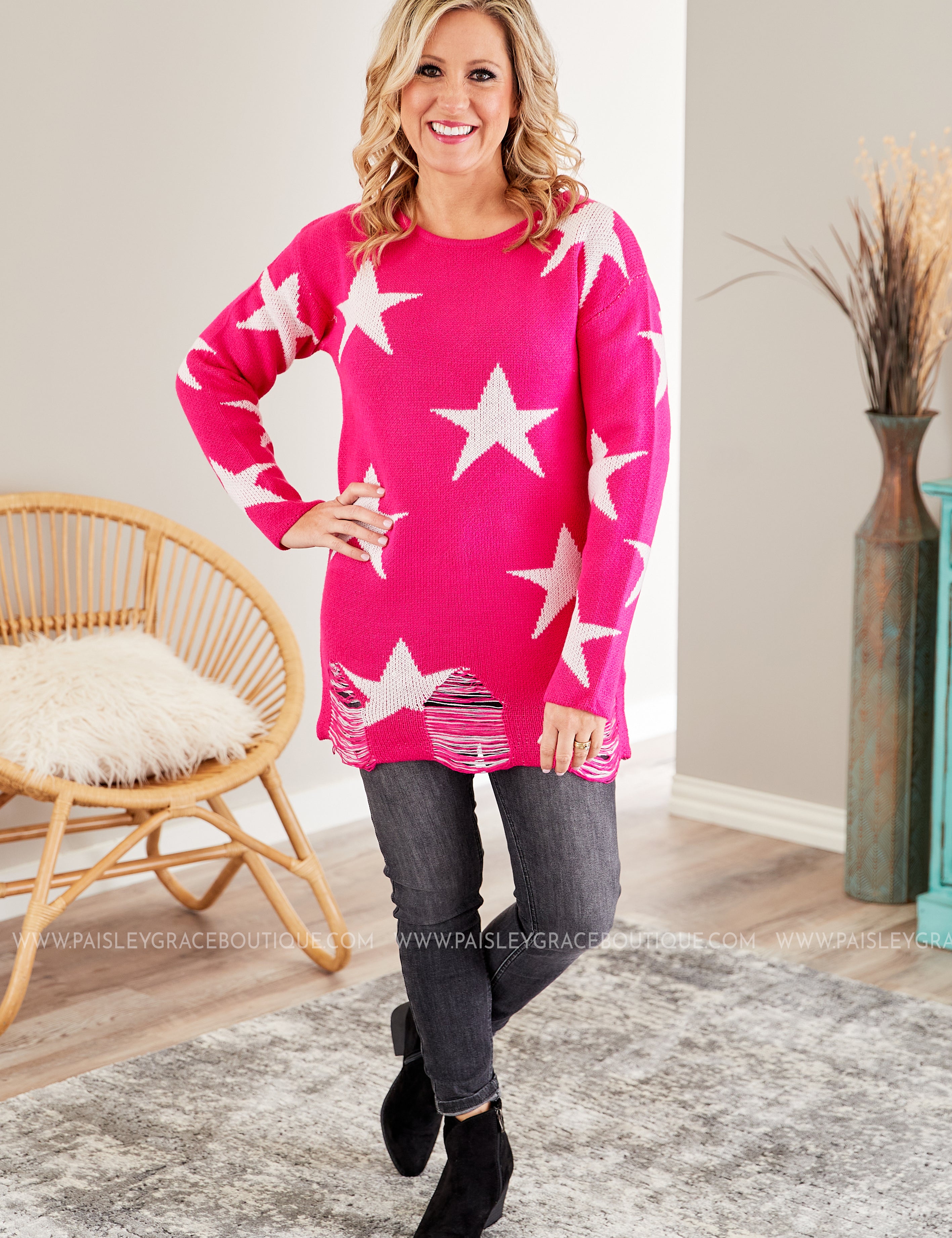 Shooting Stars Sweater- STEAL - LAST ONES FINAL SALE