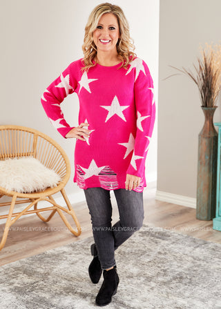 Shooting Stars Sweater- STEAL - FINAL SALE