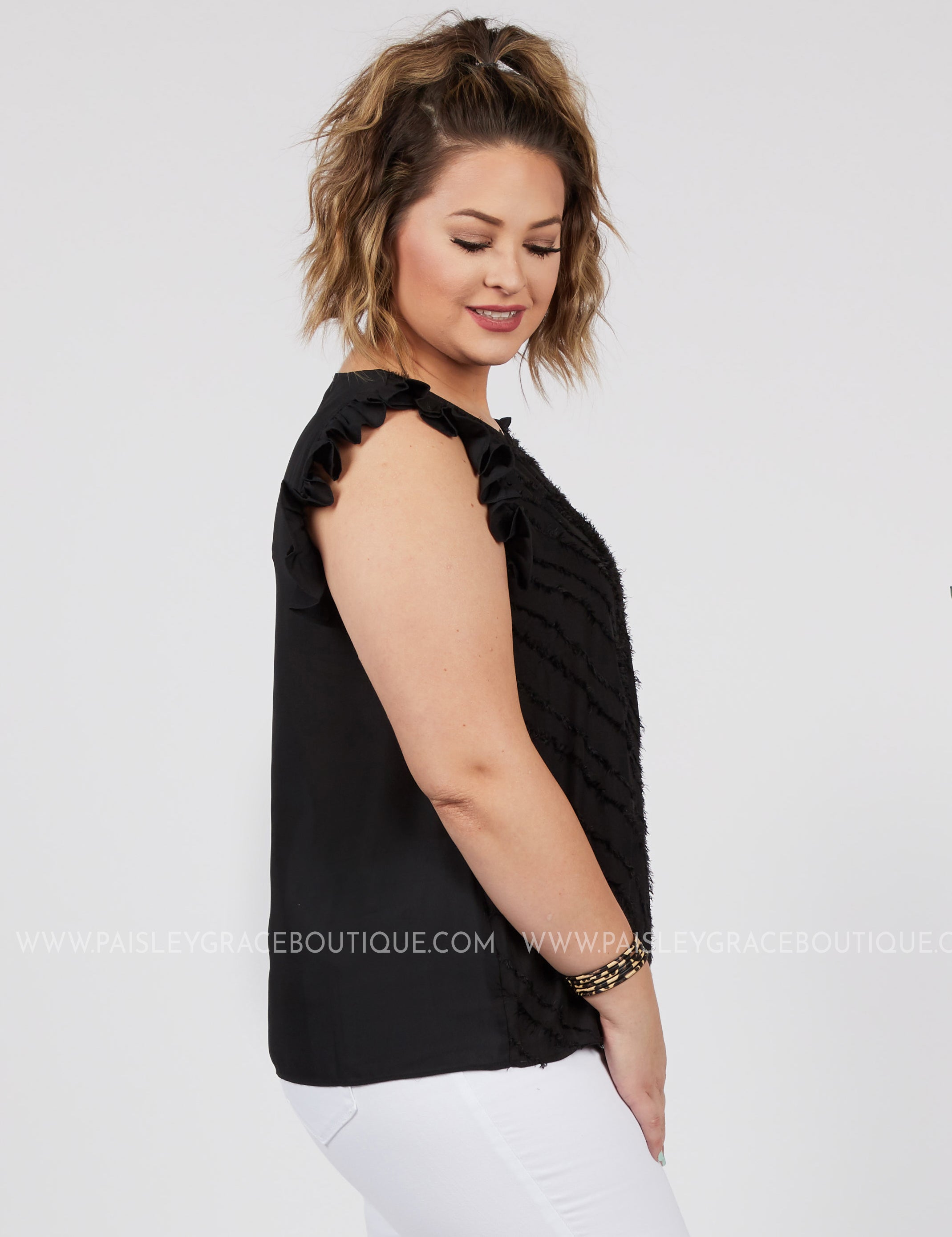 Lilly Top-BLACK - LAST ONES FINAL SALE
