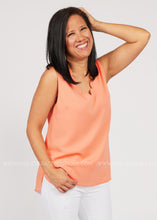Load image into Gallery viewer, Rachel Scalloped Tank-CORAL  - FINAL SALE CLEARANCE
