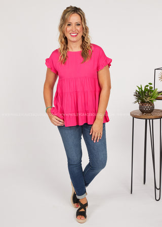 Alana Top - HOT PINK  - FINAL SALE