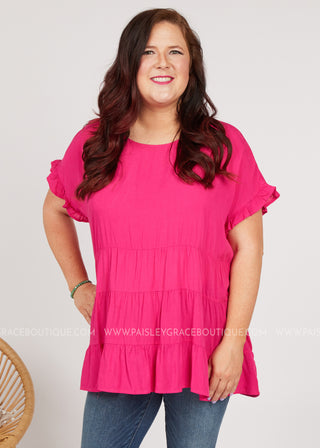 Alana Top - HOT PINK  - FINAL SALE