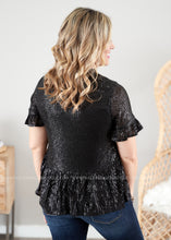 Load image into Gallery viewer, Wine &amp; Shine Top- BLACK  - FINAL SALE

