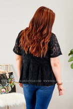Load image into Gallery viewer, Pretty in Paris Lace Top- BLACK  - FINAL SALE
