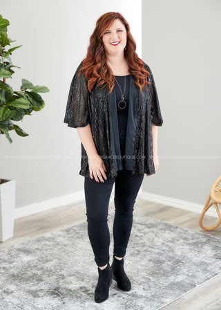 Timeless Love Sequin Kimono  - FINAL SALE