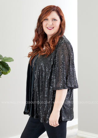 Timeless Love Sequin Kimono  - FINAL SALE